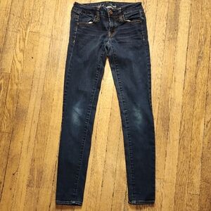 American Eagle Dark Wash Super Stretch Jeggings Women's Size 0